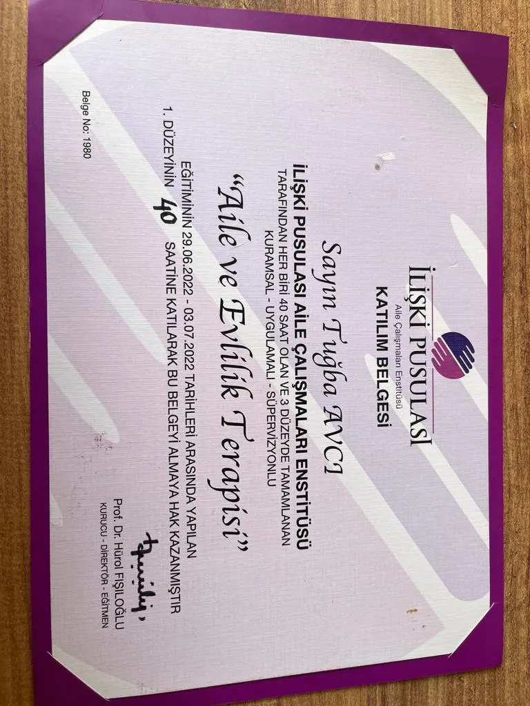 Tuğba AVCI Aile ve Evlilik Terapisi Temel Eğitimi (Prof. Dr. Hürol Fışıloğlu)