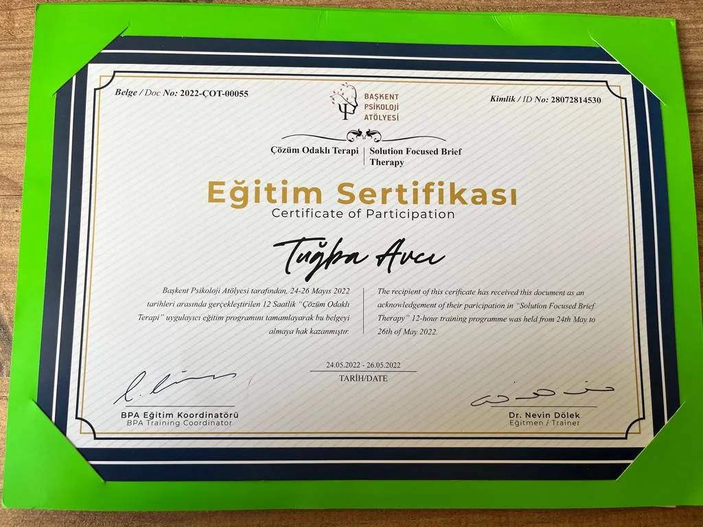 Tuğba AVCI Çözüm Odaklı Terapi (Dr. Nevin Dölek)