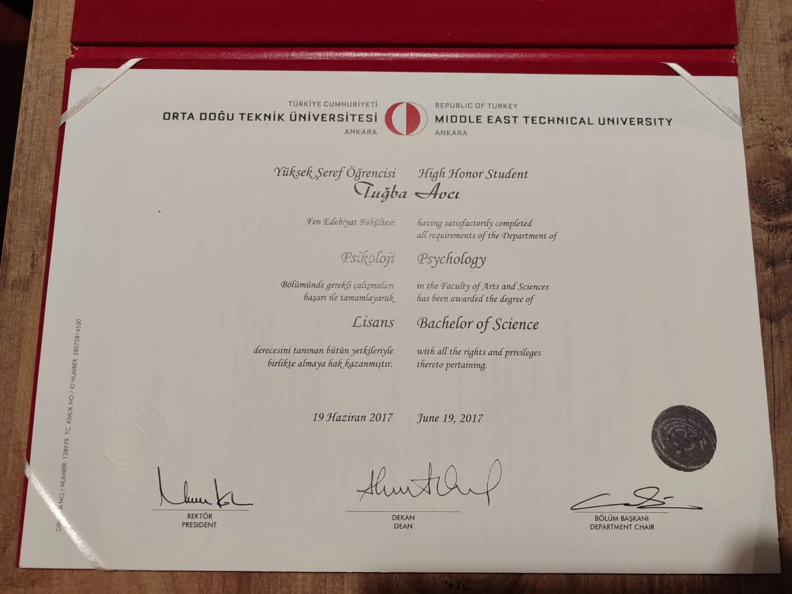 Tuğba AVCI Orta Doğu Teknik Üniversitesi Psikoloji Bölümü (2017)
